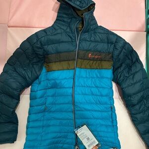 Cotopaxi Deep Ocean and Mineral Blue Hooded Jacket
